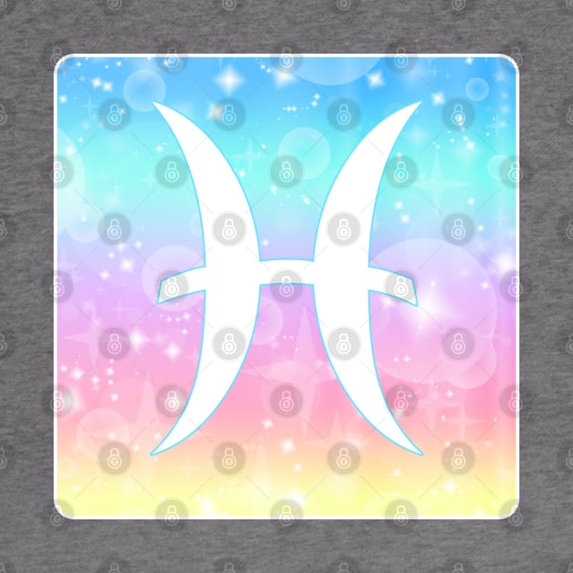 Pisces Horoscope Zodiac Unicorn Sparkle Square Monogram by bumblefuzzies